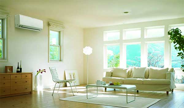 Living room with air conditioner